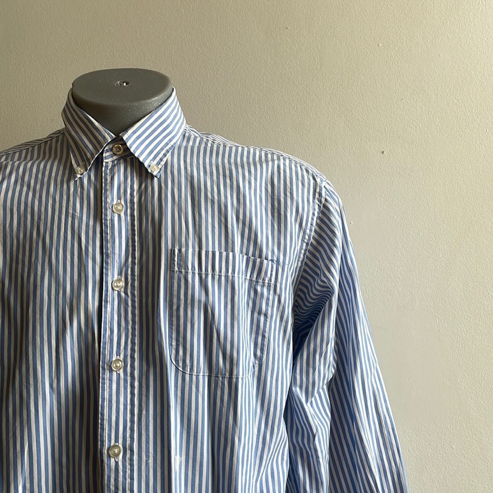 Blue Striped Dress Shirt XL .